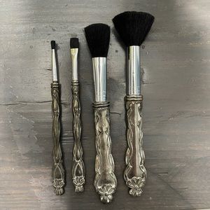 Sterling Silver Handled Makeup Brushes